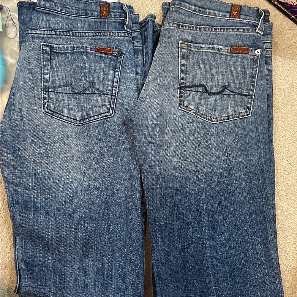 7 for all man kind boot cut jeans. Size 26, 27, 28